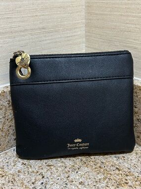 Juicy Couture Black Pouch with JC Logo Lining